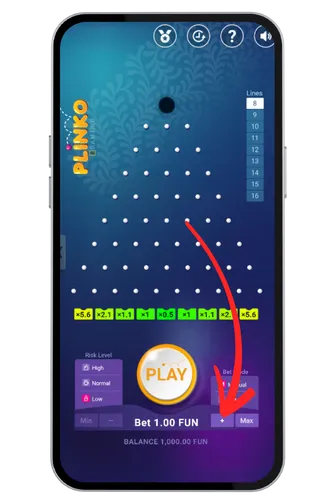 Plinko bet amount